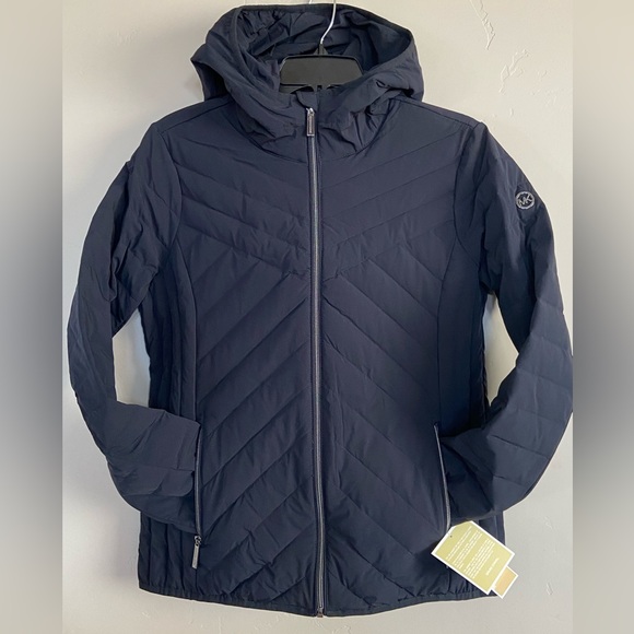 NEW Michael Kors Women’s Packable Down Fill Puffer Jacket Coat Dark Navy S, M. - Picture 4 of 8